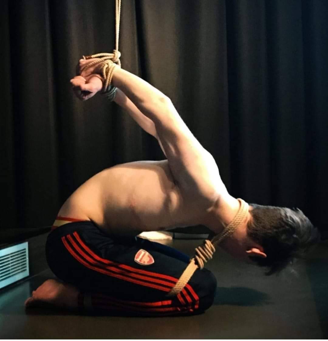 Awesome stress bondage position.