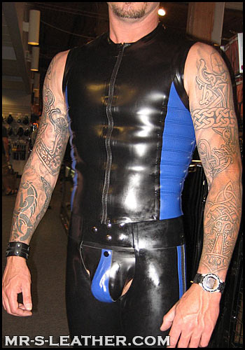 Latex Racer Vest, Color Quilted Panels